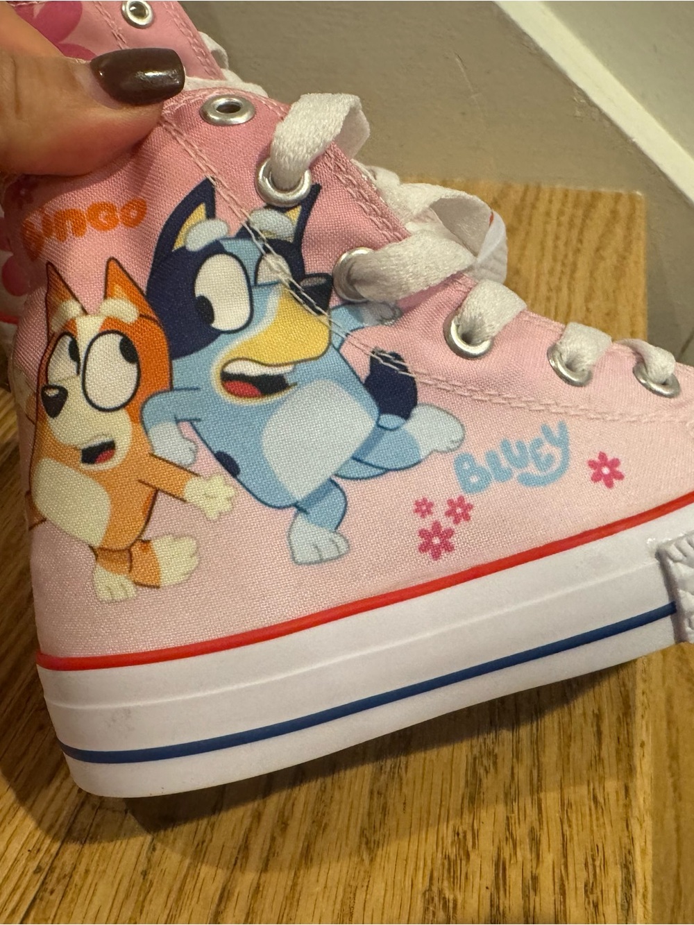 Pink Bluey Kids High-Top Sneakers